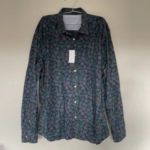 NWT Banana Republic Luxe Poplin Untucked Floral Button Up Shirt